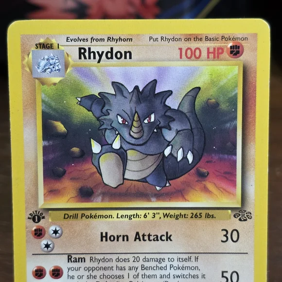 Vintage Pokemon 1st Edition Rhydon #45 Jungle 45/64 Card - Picture 2 of 7
